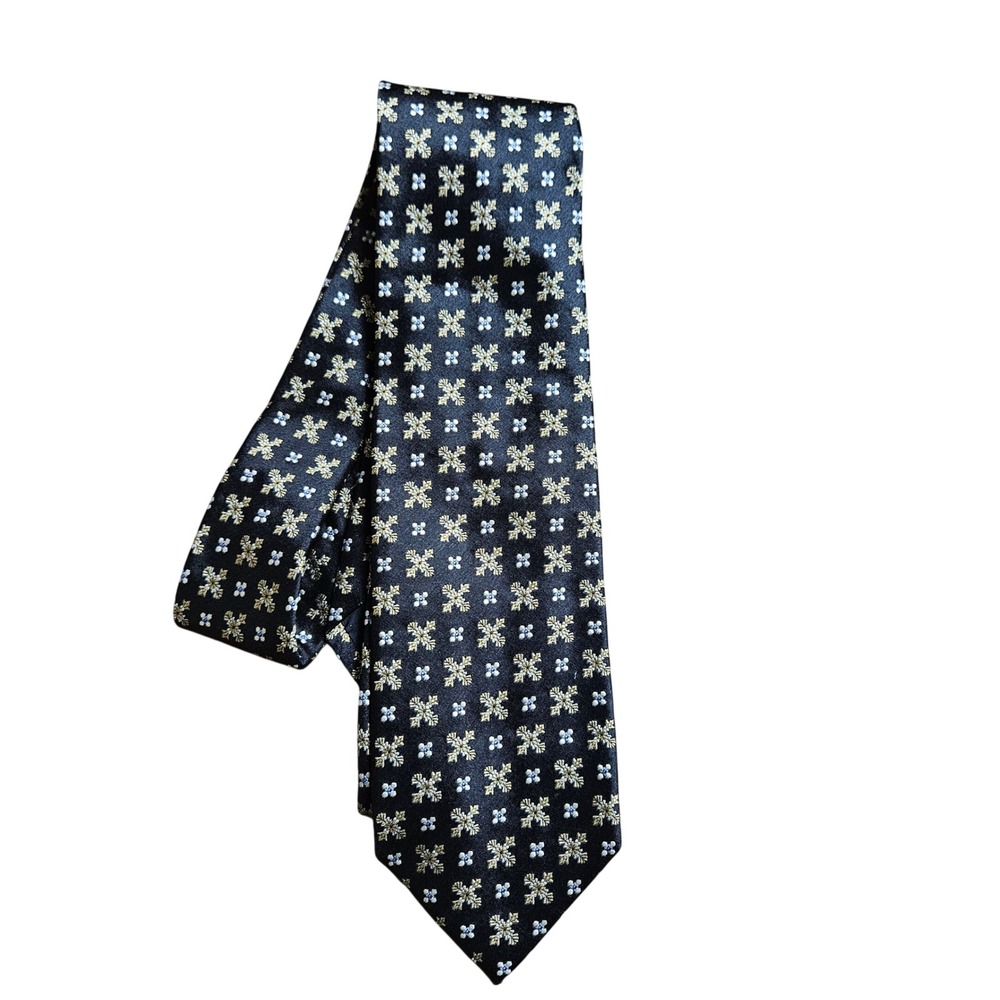 Massimo Bizzocchi Silk Tie Floral Embroidered Neck Tie Italy Staple Quiet Luxury